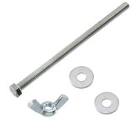 AERZETIX - Kit ensemble de 10 écrous papillons à oreilles M5 + 20 rondelles plates larges pour vis M5 + 10 boulons M5x90 mm à tête hexagonale - en acier