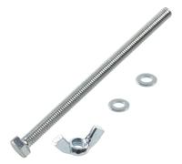 AERZETIX - Kit ensemble de 10 écrous papillons à oreilles M6 + 20 rondelles plates + 10 boulons M6x100 mm à tête hexagonale | en acier