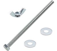 AERZETIX - Kit ensemble de 10 écrous papillons à oreilles M6 + 20 rondelles plates larges pour vis M6 + 10 boulons M6x100 mm à tête hexagonale - en acier