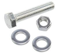 AERZETIX - Kit ensemble de 25 boulons M5x25 mm à tête hexagonale + 50 rondelles M5x10 mm + 25 écrous hexagonaux M5 pour bricolage et fixation légère | en acier