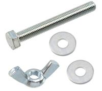 AERZETIX - Kit ensemble de 25 écrous papillons à oreilles M5 + 50 rondelles plates larges pour vis M5 + 25 boulons M5x40 mm à tête hexagonale - en acier