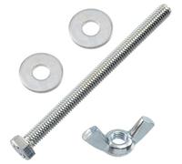 AERZETIX - Kit ensemble de 25 écrous papillons à oreilles M5 + 50 rondelles plates larges pour vis M5 + 25 boulons M5x50 mm à tête hexagonale - en acier