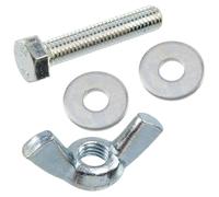 AERZETIX - Kit ensemble de 25 écrous papillons à oreilles M5 + 50 rondelles plates larges pour vis M5 + 25 boulons M5x25 mm à tête hexagonale - en acier