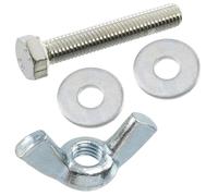 AERZETIX - Kit ensemble de 25 écrous papillons à oreilles M5 + 50 rondelles plates larges pour vis M5 + 25 boulons M5x30 mm à tête hexagonale - en acier