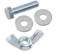 AERZETIX - Kit ensemble de 25 écrous papillons à oreilles M5 + 50 rondelles plates larges pour vis M5 + 25 boulons M5x20 mm à tête hexagonale - en acier