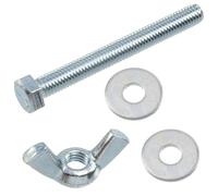 AERZETIX - Kit ensemble de 25 écrous papillons à oreilles M5 + 50 rondelles plates larges pour vis M5 + 25 boulons M5x45 mm à tête hexagonale - en acier