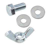 AERZETIX - Kit ensemble de 25 écrous papillons à oreilles M5 + 50 rondelles plates larges pour vis M5 + 25 boulons M5x10 mm à tête hexagonale - en acier