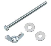AERZETIX - Kit ensemble de 25 écrous papillons à oreilles M5 + 50 rondelles plates larges pour vis M5 + 25 boulons M5x70 mm à tête hexagonale - en acier