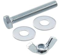 AERZETIX - Kit ensemble de 25 écrous papillons à oreilles M6 + 50 rondelles plates larges pour vis M6 + 25 boulons M6x40 mm à tête hexagonale - en acier