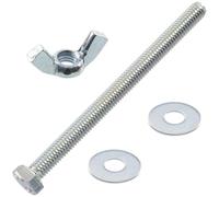 AERZETIX - Kit ensemble de 25 écrous papillons à oreilles M6 + 50 rondelles plates larges pour vis M6 + 25 boulons M6x80 mm à tête hexagonale - en acier