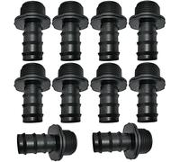 AERZETIX - Lot de 10 Adaptateurs Raccords Mâles Cannelés Ø20mm x 3/4'' pour Tuyau Goutte à Goutte - Filetage Externe - Connecteur en Plastique pour Système d'Irrigation Arrosage