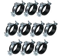 AERZETIX - Lot de 10 Colliers Isophoniques avec Joint en Caoutchouc pour Tuyau Ø 1 1/4'' 38-43mm - Support de Fixation à Visser M8 - Acier Zingué - DIN EN 10111 - C49879