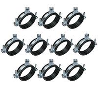 AERZETIX - Lot de 10 Colliers Isophoniques de Serrage avec Joint en Caoutchouc pour Tuyau Ø 2'' 57-63mm - Support de Fixation en Acier Zingué à Visser М8 - DIN EN 10111 - C49882