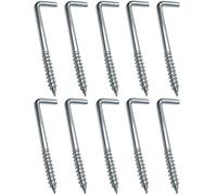 AERZETIX - Lot de 10 Crochets à Visser Type L en Acier Zingué - Ø3.8x60mm - pour Bois - Bricolage - Outillage d'Assemblage/Quincaillerie
