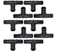 AERZETIX - Lot de 10 Raccords Répartiteurs en T Ø25mm pour Tuyau d'Arrosage - Jonction Cannelée en Plastique pour Système d'Irrigation Goutte à Goutte - C48700