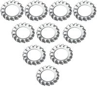 AERZETIX - Lot de 10 Rondelles Éventail à Dentures Extérieures - M10 - en Acier Inoxydable A2 - DIN 6798 - Rondelles de Blocage