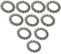 AERZETIX - Lot de 10 Rondelles Éventail à Dentures Extérieures - M12 - en Acier Inoxydable A2 - DIN 6798 - C48817