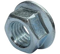 AERZETIX - Lot de 100 Écrous Hexagonaux à Collerette Crantée M10 - Acier au Carbone Zingué - Diamètre Extérieur 20mm - Écrou de Sécurité Autofreiné