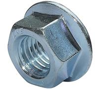 AERZETIX - Lot de 100 Écrous Hexagonaux à Collerette Crantée M12 - Acier au Carbone Zingué - Diamètre Extérieur 25mm - Écrou de Sécurité Autofreiné