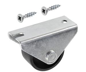 AERZETIX - Lot de 12 Roues Roulettes de Meubles Linéaires Fixes Ø25 mm + 26 Vis à Bois Ø3.5x16 mm | Plaque de Fixation 40x18 mm | Capacité de Charge 25 kg