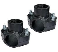 AERZETIX - Lot de 2 Colliers de Prise en Charge pour Tuyau Ø40 - Filetage 1'' - à 2 Boulons - Collier de Dérivation - en Plastique