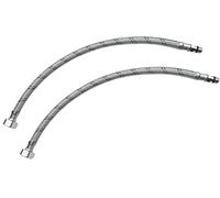 AERZETIX - Lot de 2 Flexibles d'Alimentation pour Mitigeur Femelle 1/2'' - Mâle M10 - Longueur 400mm - Raccordement Salle de Bain/Cuisine - Robinetterie Sanitaire - Acier Inoxydable - Caoutchouc