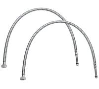 AERZETIX - Lot de 2 Flexibles de Raccordement pour Mitigeur - Femelle 1/2'' - Mâle M10 Rallongé 5cm - Longueur 800mm - Alimentation Sanitaire en Caoutchouc avec Revêtement Acier Inoxydable