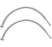 AERZETIX - Lot de 2 Flexibles de Raccordement pour Mitigeur - Femelle 1/2'' - Mâle M10 Rallongé 5cm - Longueur 600mm - Alimentation Sanitaire en Caoutchouc avec Revêtement Acier Inoxydable