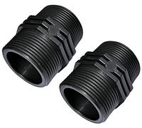AERZETIX - Lot de 2 - Mamelon Égal à Raccord Fileté en Plastique - Double Filetage Mâle/Mâle - 1 1/2"x1 1/2" - PN6 Bars - Raccords à Compression Connexion à Visser
