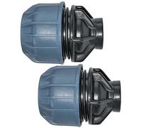 AERZETIX - Lot de 2 - Manchon Adaptateur Fileté - Réducteur de Compression Droit - Raccord Filetage Femelle 1/2" - pour Tuyau Ø32mm - en Polypropylène - Connecteur Réparateur