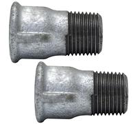 AERZETIX - Lot de 2 Manchon Égal Mâle-Femelle 1/2'' Zingué - en Fonte - Raccord de Tuyau Fileté à Visser - Accessoire Plomberie-Chauffage Travaux Installation d'Eau Potable Alimentation
