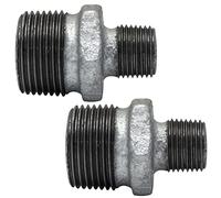 AERZETIX - Lot de 2 Réductions Mâle-Mâle 1/2'' x 1'' Zinguée - en Fonte - Raccord de Tuyau Fileté à Visser - Plomberie-Chauffage Travaux Installation d'Eau Potable Manchon Alimentation - C65081