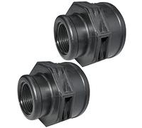 AERZETIX - Lot de 2 Réductions/Raccords à Visser Femelle/Femelle - Filetage 1 1/4''x3/4'' - Mamelon Réduit Filetage Interne - PN 10 Bars - en Plastique - Raccord pour Tuyau d'Arrosage