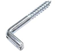 AERZETIX - Lot de 20 - Crochet en Forme de L en Acier Ø4.4x40mm - Vis à Bois Fileté - Gond à Talon à Visser - Piton Équerre