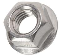 AERZETIX - Lot de 20 écrous hexagonaux M8 à collerette/embase crantée | pour bricolage, assemblage, fixation sur tige filetée et travaux de métallerie | en acier de couleur argent