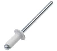AERZETIX - Lot de 25 Rivets aveugles Ø4x10 mm à tête plate RAL 9010 blanc | en aluminium/acier | pour assemblage rapide, pratique et finition esthétique