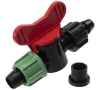 AERZETIX - Lot de 4 Vannes de Dérivation avec Joint pour Tuyau d'Irrigation Goutte à Goutte 16 mm | Pression Supportée 4 Bars | Robinet d'Arrêt Système d'Arrosage Équipement Jardinage | Plastique