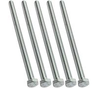 AERZETIX - Lot de 5 Boulons M5x90 - Tête Hexagonale - Ø5x90mm - DIN 933 - en Acier Zingué - Bricolage - Outillage d'Assemblage/Quincaillerie - Couleur Argent
