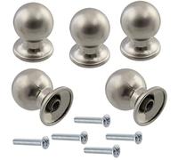 AERZETIX - Lot de 5 Boutons Sphériques/Boule de Meuble Ø18 mm - Poignée Porte Armoire Placard Tiroir - en Métal - Finition Satinée - Décoration Intérieur Cuisine Salon