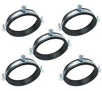 AERZETIX - Lot de 5 Colliers Isophoniques avec Joint en Caoutchouc - Support de Fixation pour Tuyau Ø 4'' 108-114mm - Acier Zingué - À Visser M8 - DIN EN 10111