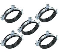 AERZETIX - Lot de 5 Colliers Isophoniques de Serrage avec Joint en Caoutchouc pour Tuyau Ø 2 1/2'' 74-80mm - Support Fixation à Visser М8 - en Acier Zingué - DIN EN 10111 - C49886