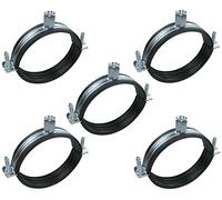 AERZETIX - Lot de 5 Colliers Isophoniques - Support Fixation avec Joint en Caoutchouc - pour Tuyau Ø 3'' 83-91mm - DIN EN 10111 - en Acier Zingué - à Visser М8
