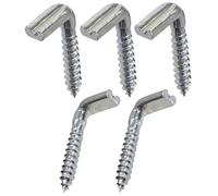 AERZETIX - Lot de 5 - Crochet en Forme de L Ø4.4x30mm - Vis à Bois Fileté - Gond à Talon à Visser - Piton Équerre