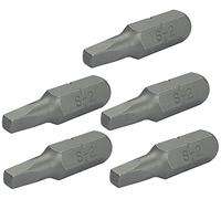 AERZETIX - Lot de 5 Embouts de Vissage Carré 1/4'' (6.3mm) SQ2 2.8x25mm pour Vis à Empreinte Carrée - DIN 3126 - en Acier S2 HRC 58-62