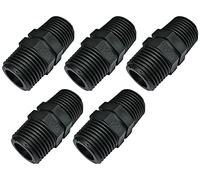 AERZETIX - Lot de 5 - Mamelon Égal à Raccord Fileté en Plastique - Double Filetage Mâle/Mâle - 1/2"x1/2" - PN10 Bars - Raccords à Compression Connexion à Visser