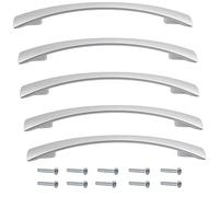 AERZETIX - Lot de 5 Poignées de Porte de Meuble en Métal - Entraxe 128 mm - Finition Argent Mat - pour Armoire Placard Tiroir Cuisine Salon