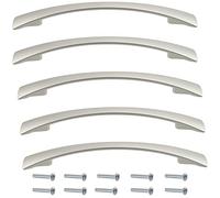 AERZETIX - Lot de 5 Poignées de Porte de Meuble en Métal - Entraxe 128 mm - Finition Satiné - pour Armoire Placard Tiroir Cuisine Salon - Décoration Intérieur