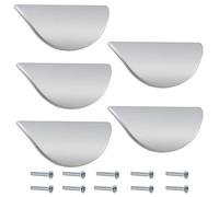 AERZETIX - Lot de 5 Poignées de Porte de Meuble en Métal - Entraxe 96 mm - Finition Argent Mat - pour Armoire Placard Tiroir Cuisine Salon