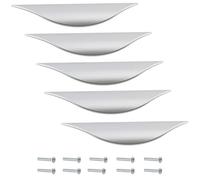 AERZETIX - Lot de 5 Poignées de Porte de Meuble en Métal - Entraxe 96 mm - Finition Argent Mat - pour Armoire Placard Tiroir Cuisine Salon