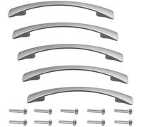 AERZETIX - Lot de 5 Poignées de Porte de Meuble - Entraxe 96 mm - en Métal - Finition Argent Mat - pour Armoire Placard Tiroir Cuisine Salon